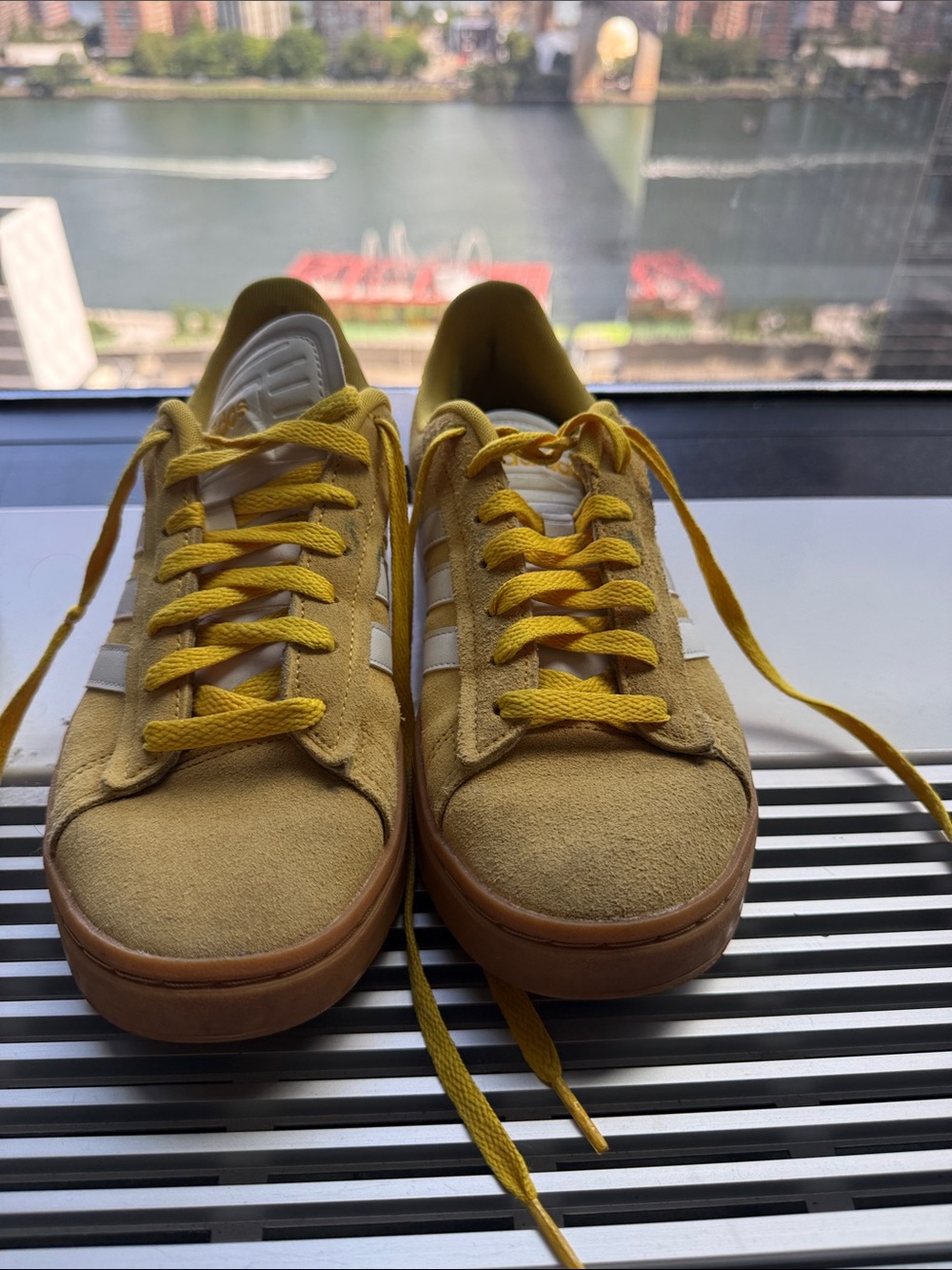 Yellow Platform Adidas Gazelles